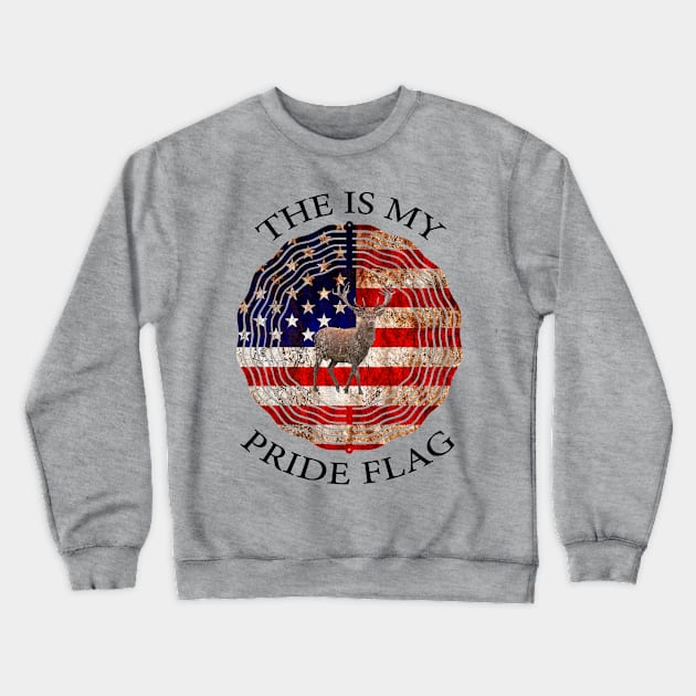 This Is My Pride Flag USA American 4th of July Patriotic Crewneck Sweatshirt by KRMOSH